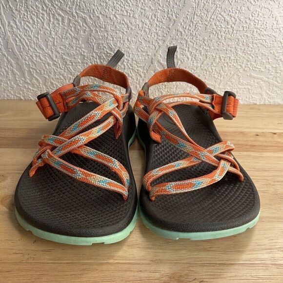 Chaco Z Cloud X2 Women's Orange Multi Strappy Sport Hiking Vibram Sole Sandals 4 - Picture 7 of 8